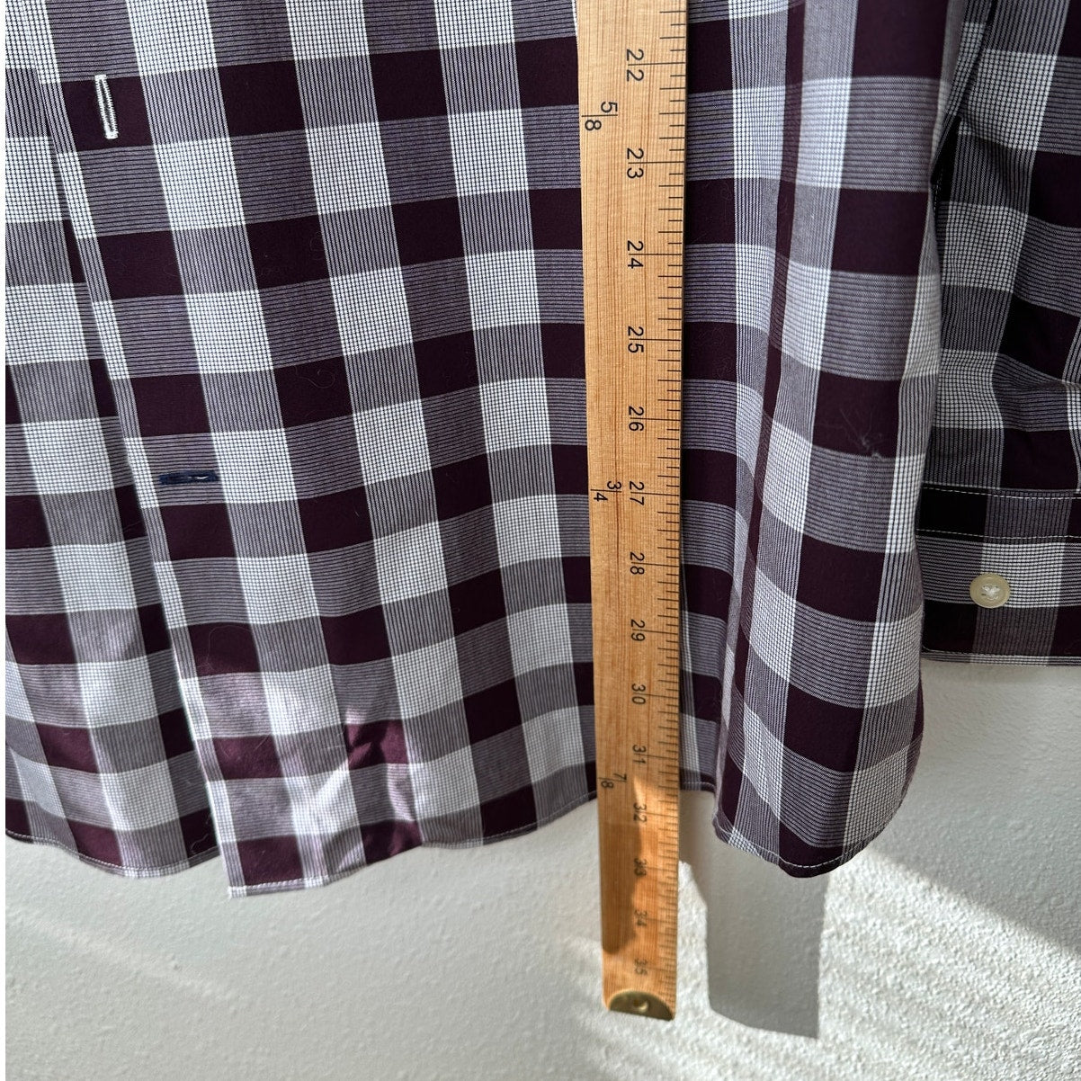 Banana Republic Men's Camden Fit Purple & White Plaid Button Shirt XL