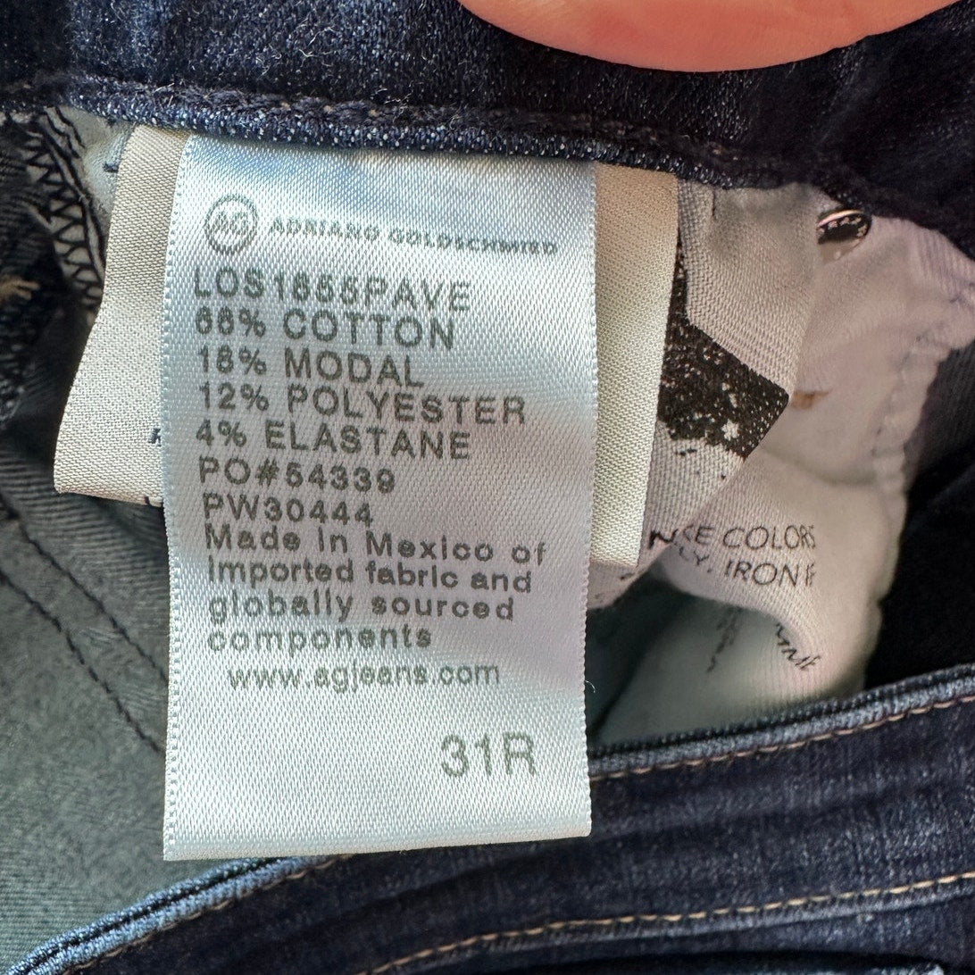 AG Dark Wash Prima Ankle Cigarette Leg Contour 360 Jean 31R