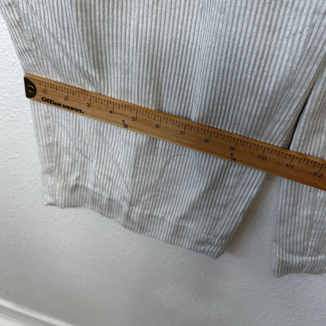 NWT Brunello Cucinelli Oversize Sand Beige Front Pleat Wide Leg Corduroy Pant 12