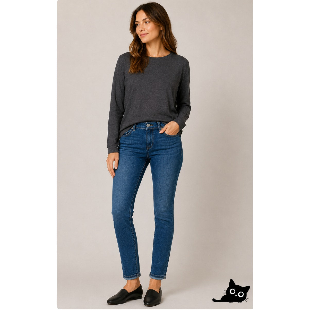 Eileen Fisher Medium Wash Organic Cotton Slim Stretch Mid Rise Denim Jeans 2