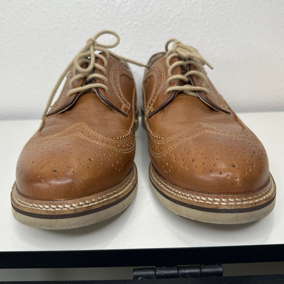 1901 Mens Brown Tan Brogue Leather Tie Dress Shoes Oxford 9.5