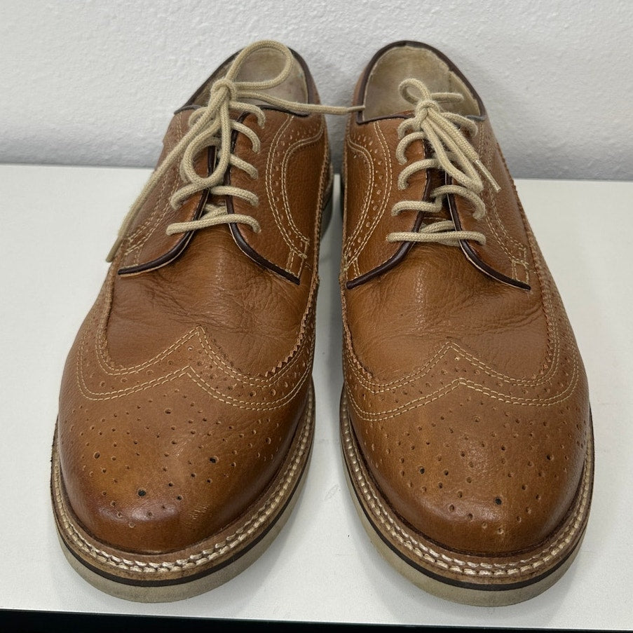 1901 Mens Brown Tan Brogue Leather Tie Dress Shoes Oxford 9.5