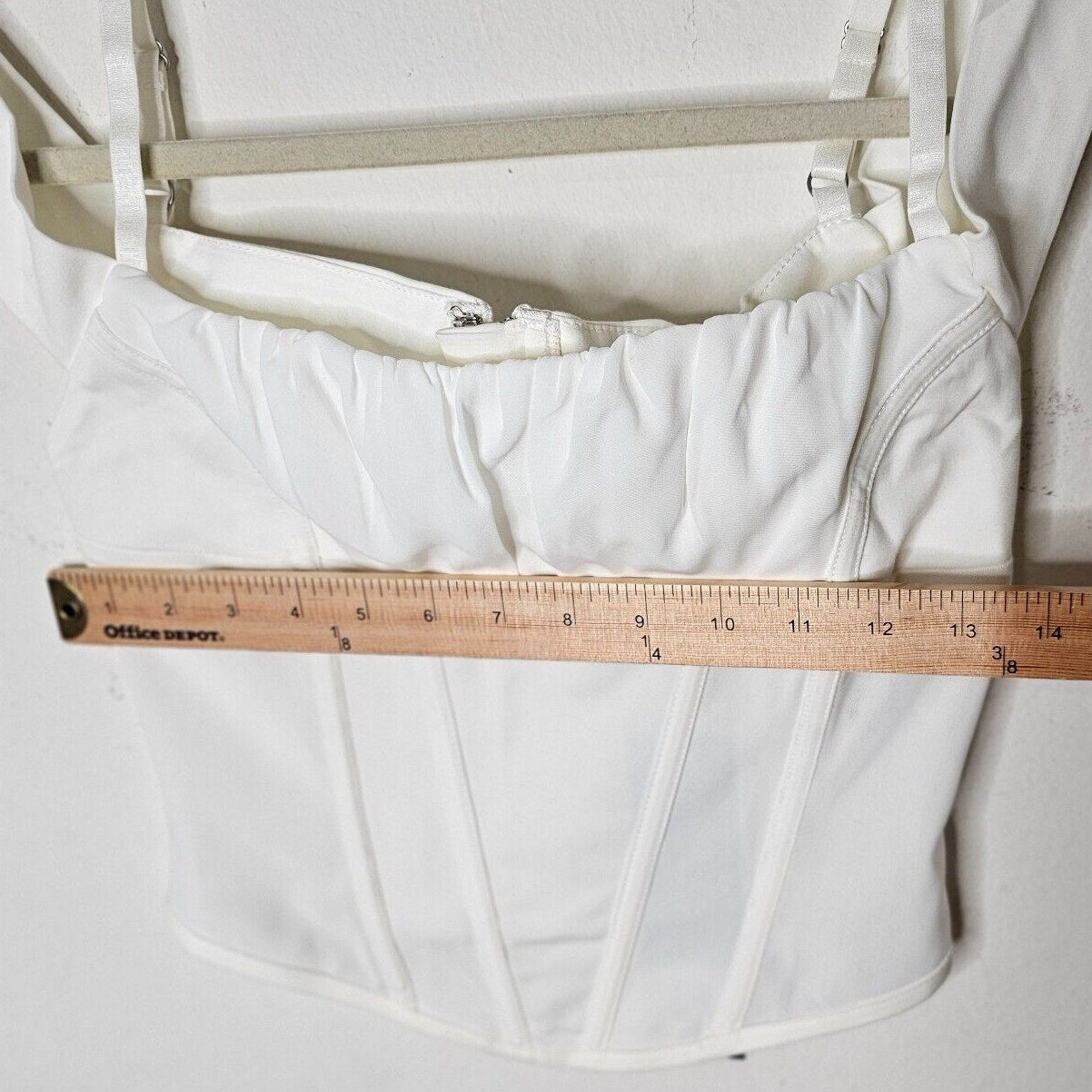 NWT I.Am.Gia. White Bridget Off The Shoulder Corset Boning Top Back Zip S