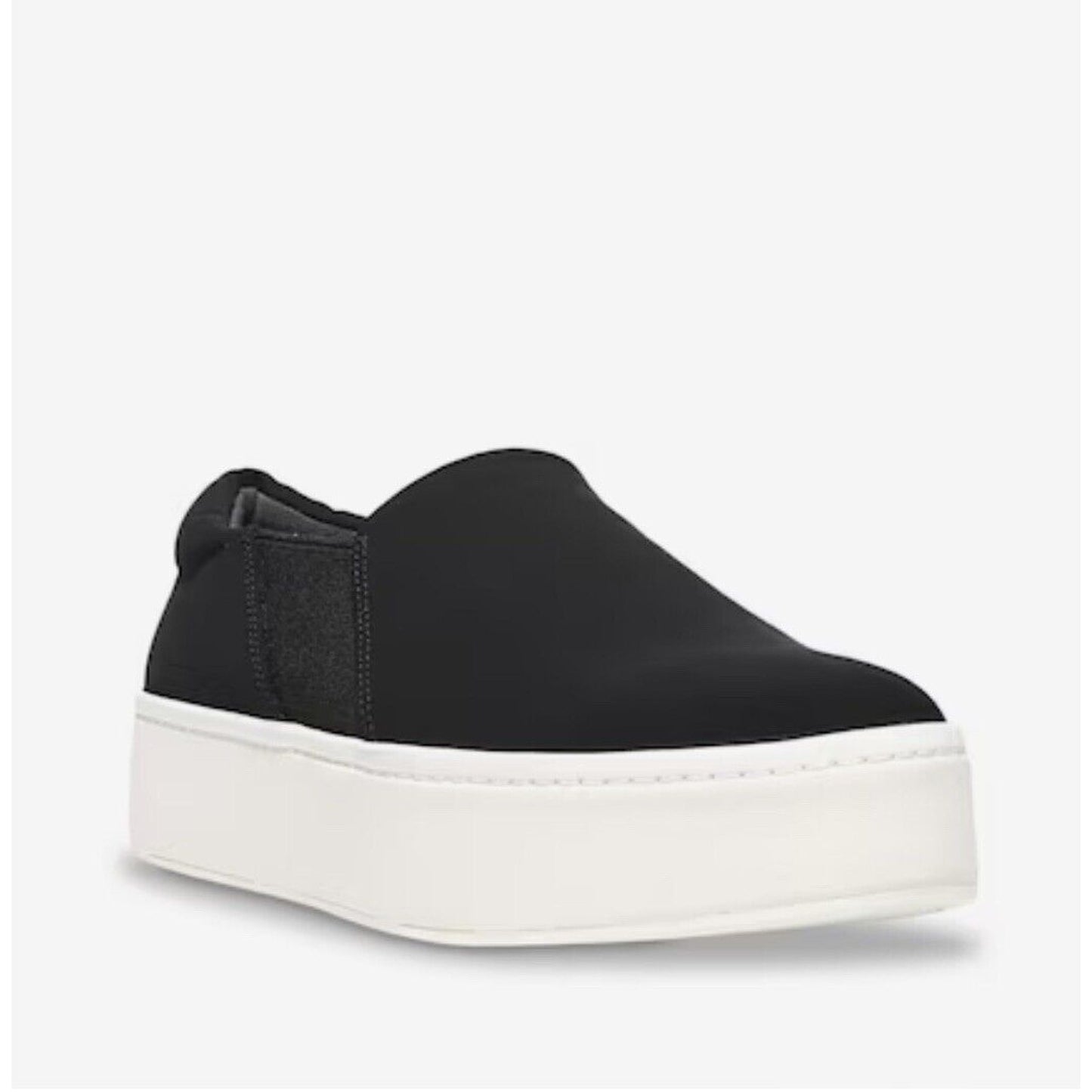 Vince Black Slip On Sneaker Double Thick White Rubber Platform Sole Shoes 9