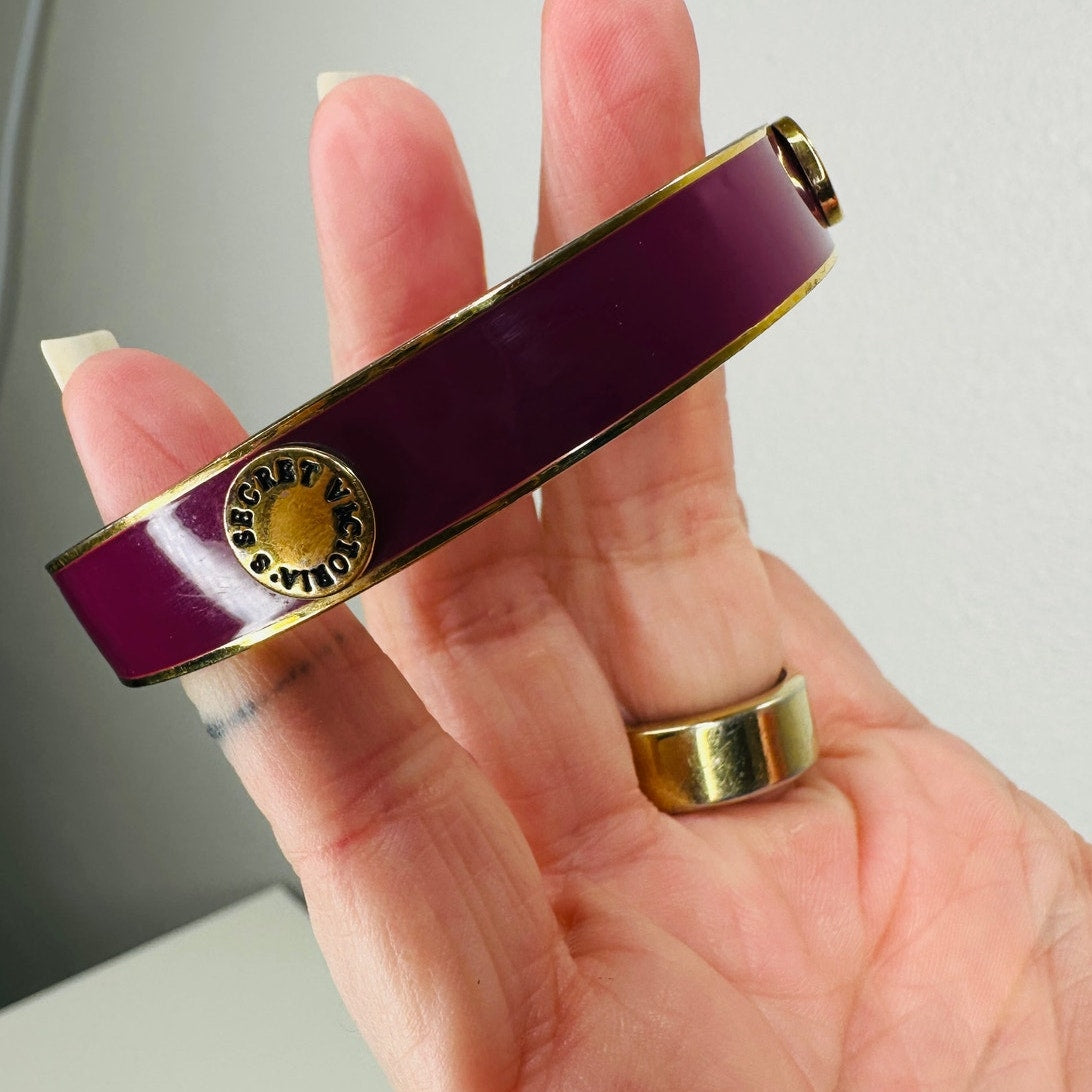 Victoria's Secret Purple & Gold Bangle Monogram Bracelet