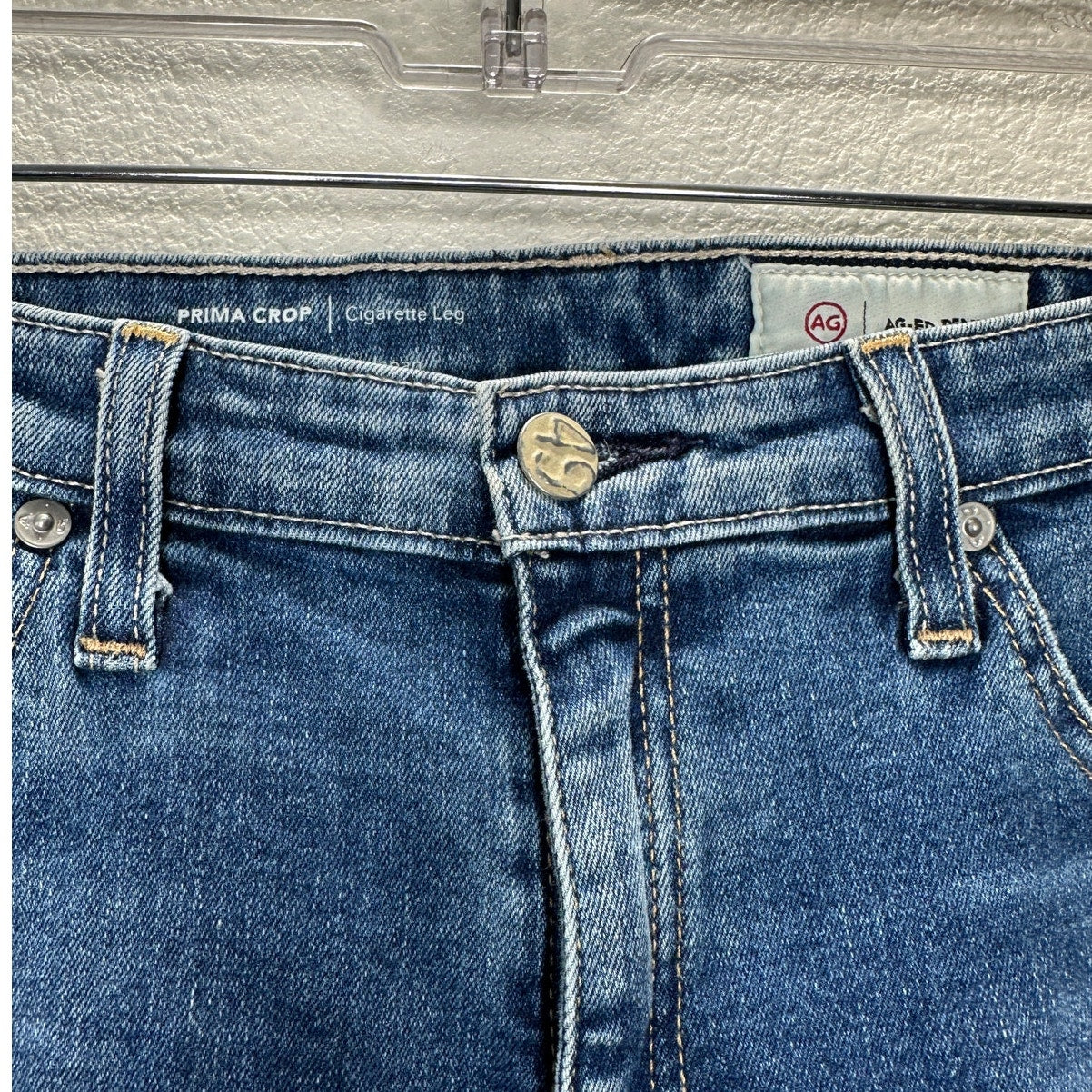 AG-ED Adriano Medium Light Wash Prima Crop Cigarette Leg Jeans 30
