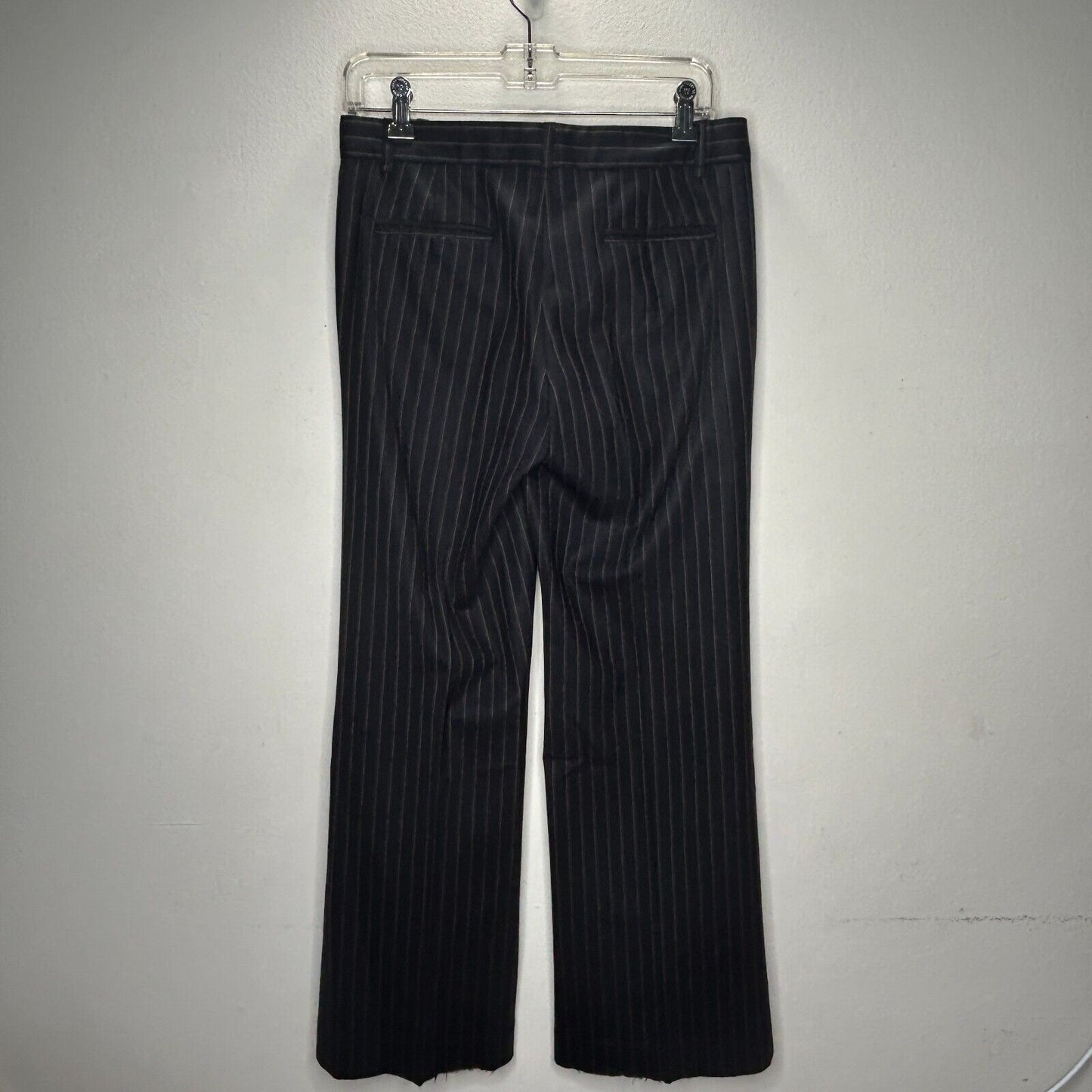 BCBGMAXAZARIA Black w/ Brown & White Pinstripe Wide Leg Zip Up Camilla Pant 2