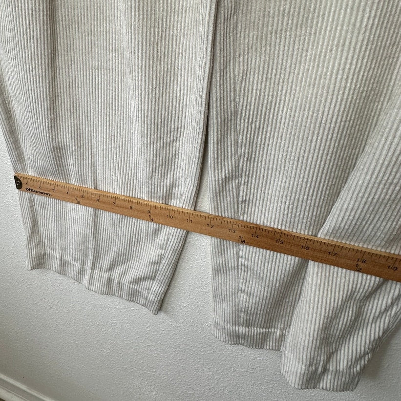 NWT Brunello Cucinelli Oversize Sand Beige Front Pleat Wide Leg Corduroy Pant 14