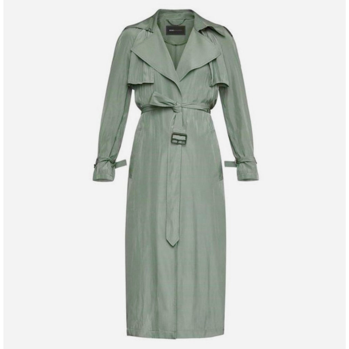 BCBGMaxazria Sage Green Ultra Thin Wide Notch Lapels Wrist Ties & Belt Jacket S