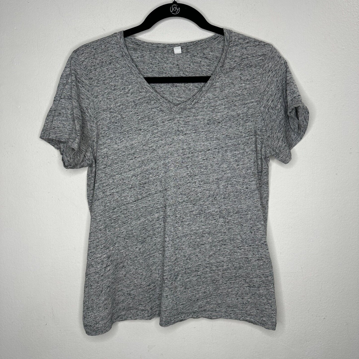 Uniglo Soft Relaxed Heathered Gray V-Neck Short Sleeve Relaxed Tee Medium