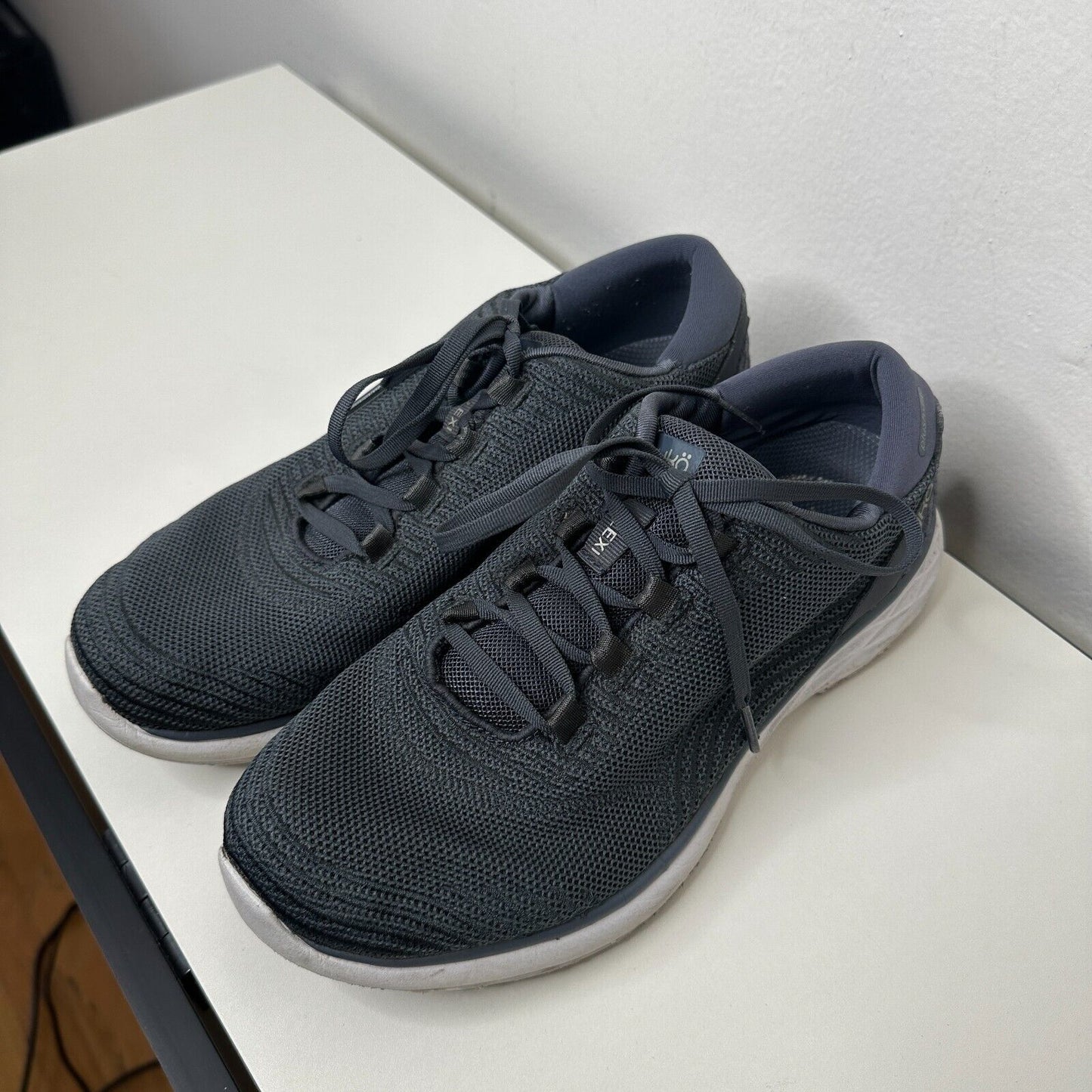 Ryka Navy Knit Lace-Up Lexi Spring Denim Plush Fit Comfort Walking Sneaker 8.5