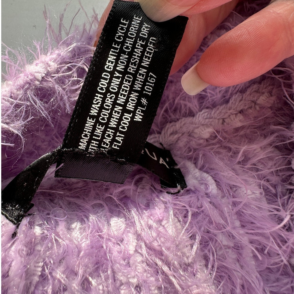 Aqua Light Purple Fuzzy Loose Knit Mock Neck Long Sleeve Sweater S