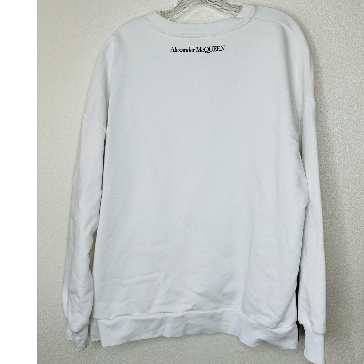 Alexander McQueen Anemone White Red Print Cotton Sweatshirt 46 / 12