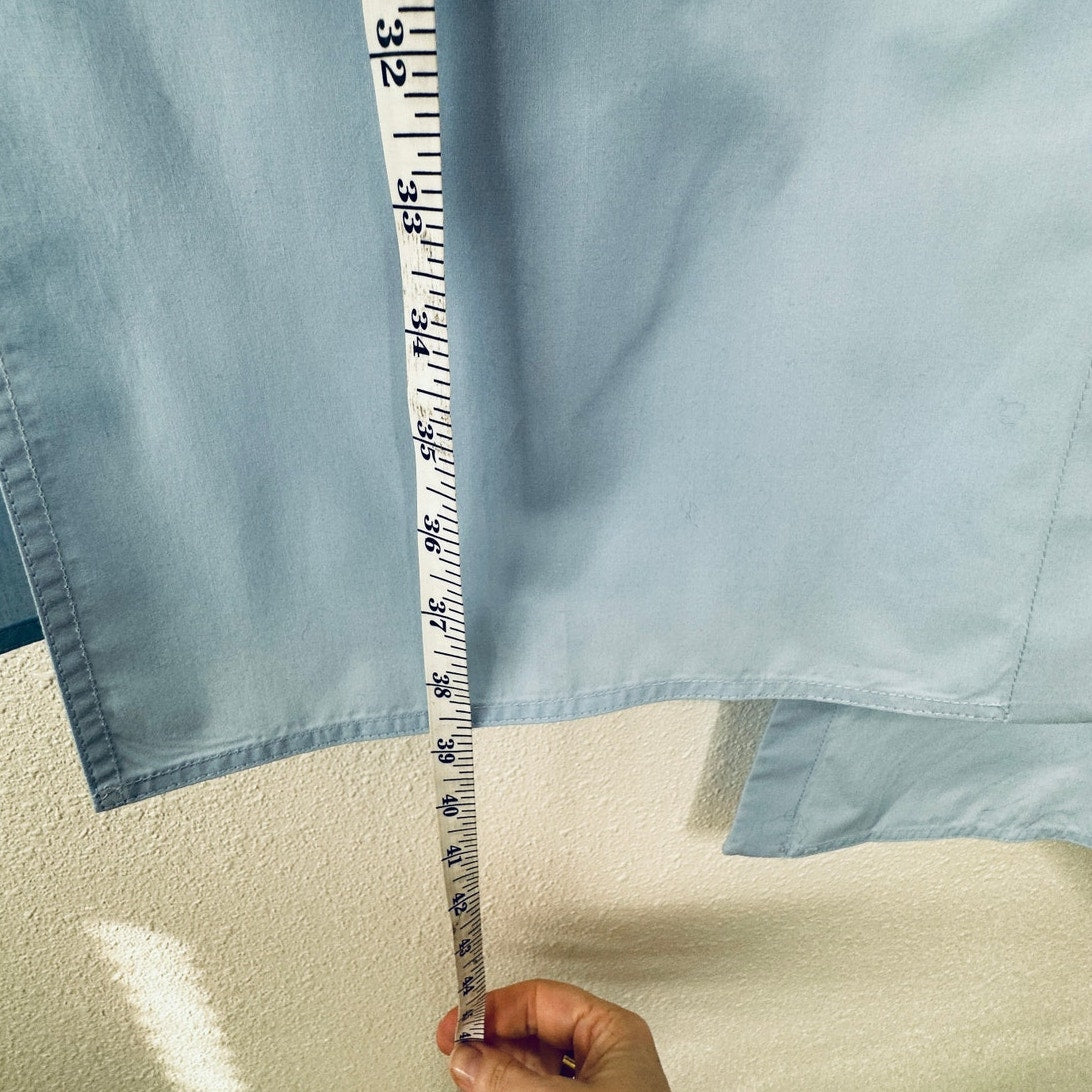 Loewe Light Blue Front Button Split Side Asymmetrical Hem Shirt Dress S