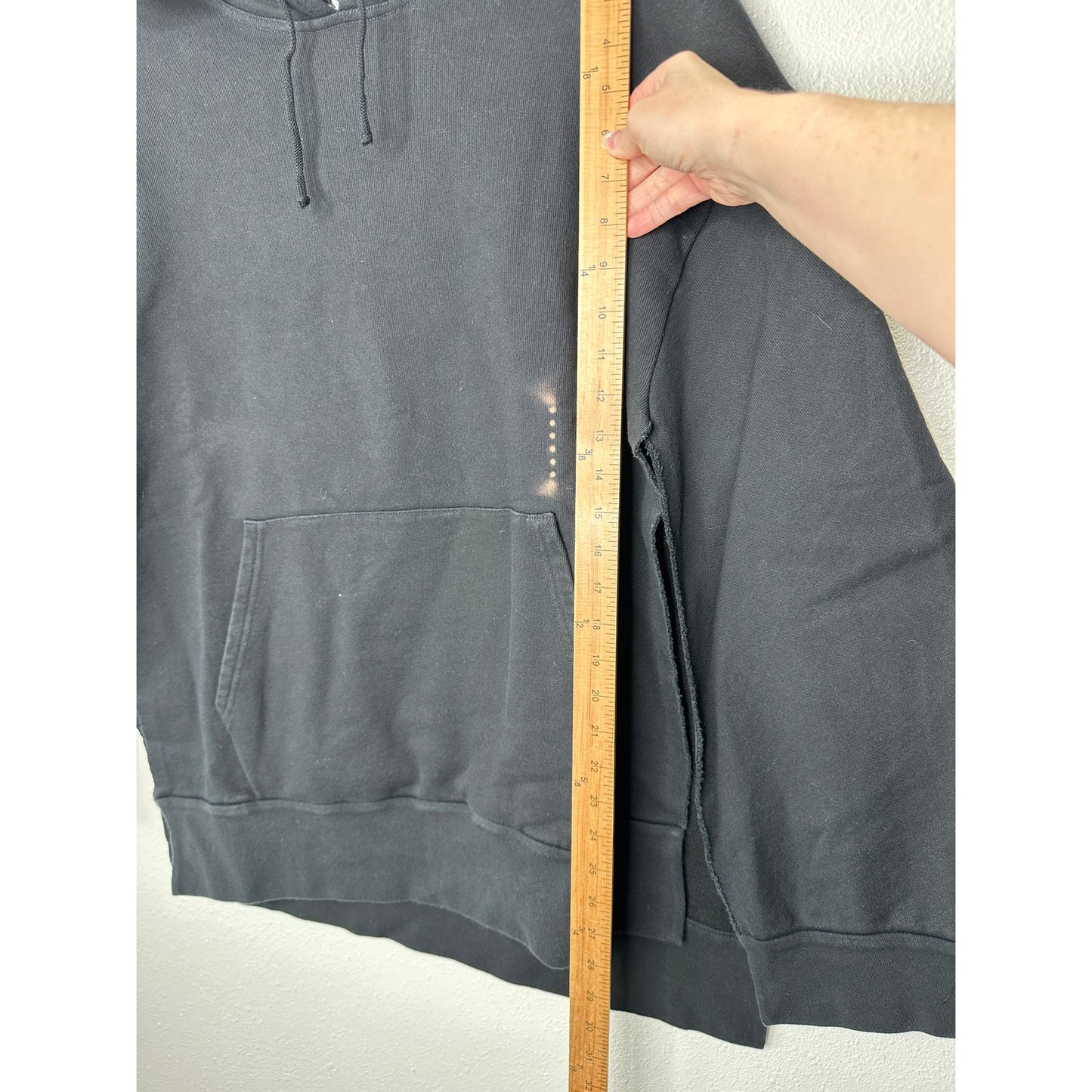 NWT Maison Margiela UNIQUE Black Hooded Sweatshirt Poncho Style M