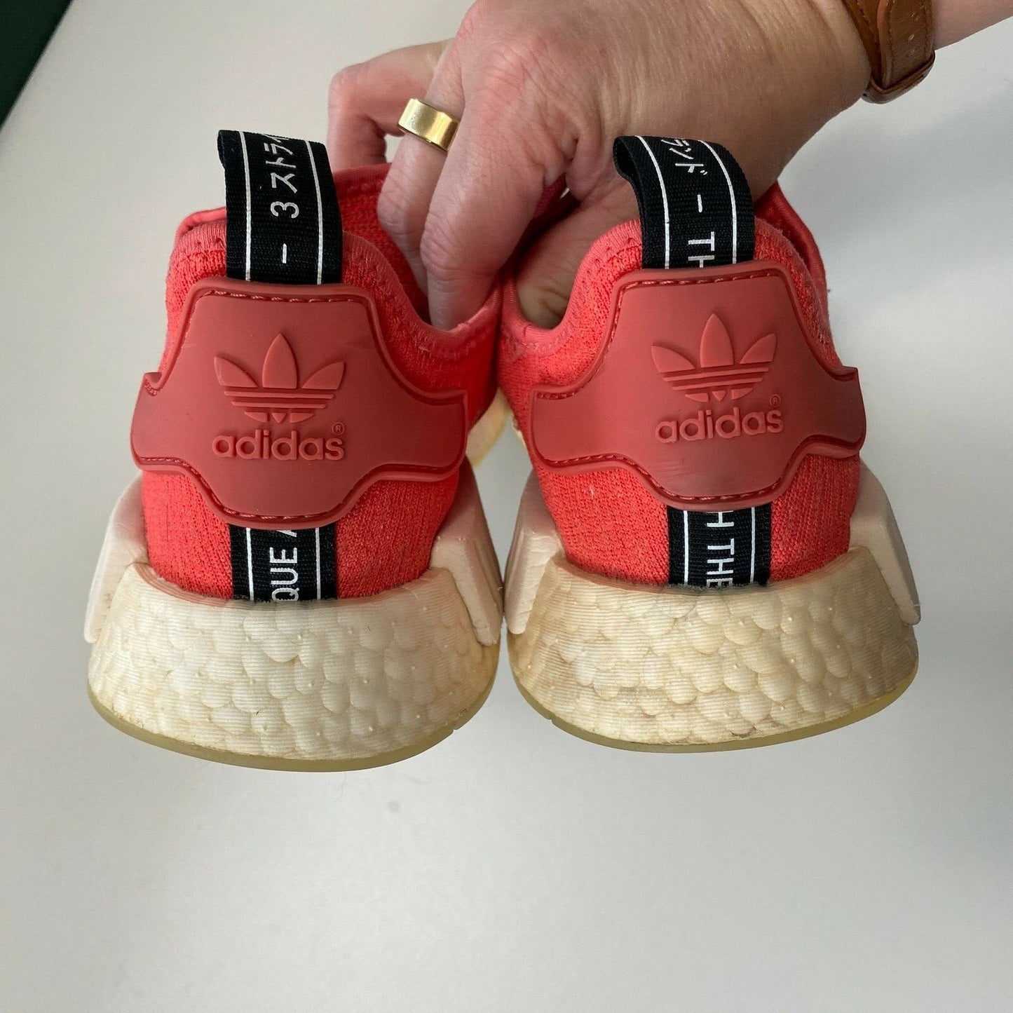 Adidas Trasca Coral Stripe NMD Lace-Up Sneakers Athletic Shoes Size 7