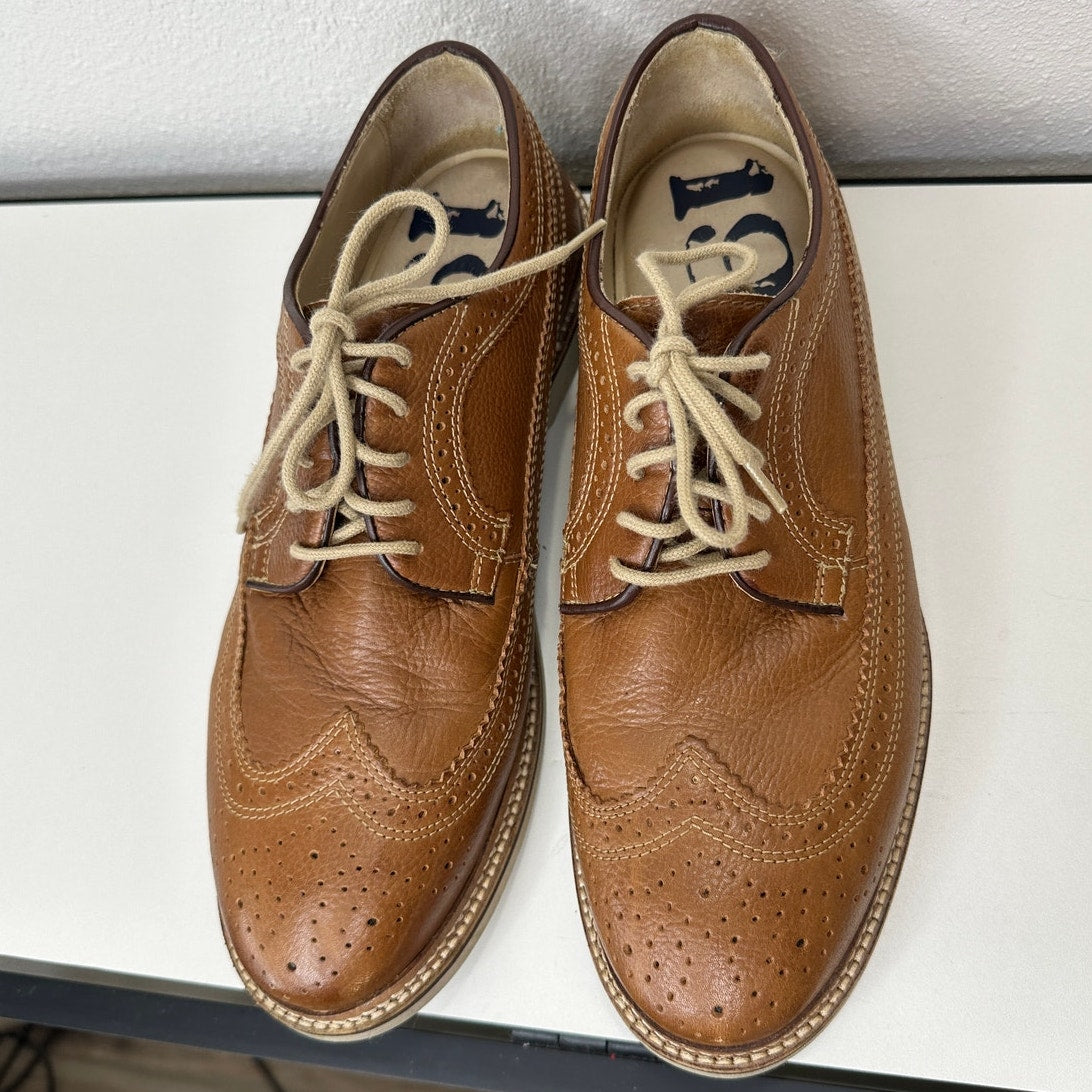 1901 Mens Brown Tan Brogue Leather Tie Dress Shoes Oxford 9.5