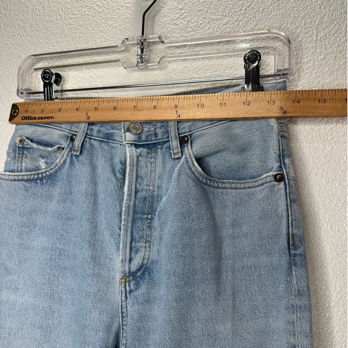 AGOLDE Light Blue Lana Straight Leg Button Fly Denim Jeans 24