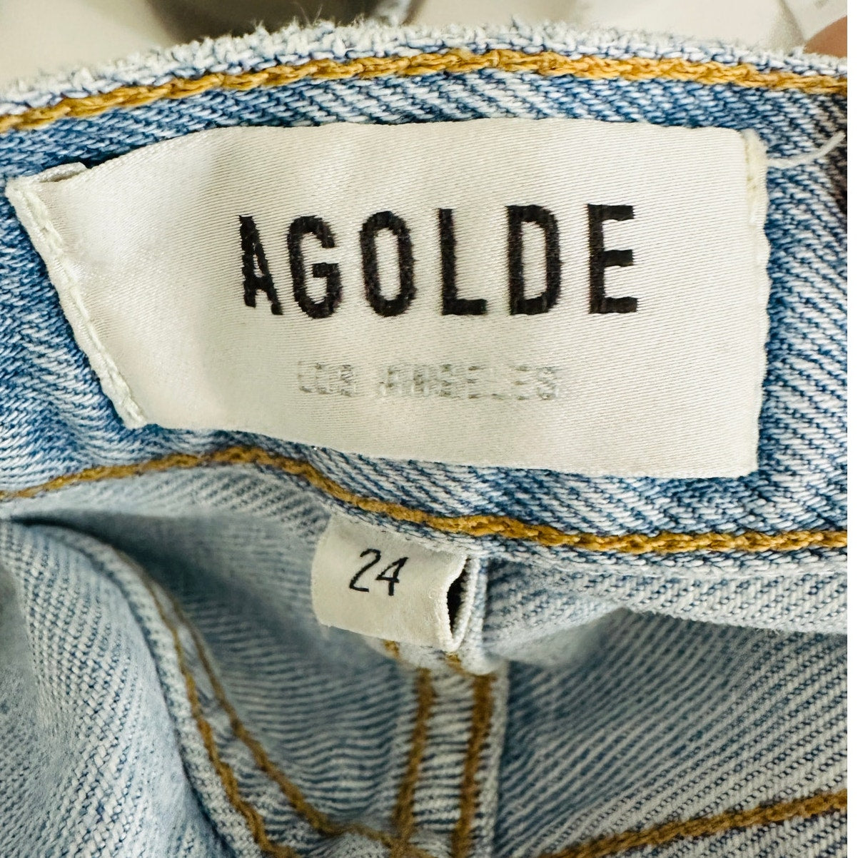 AGOLDE Light Blue Lana Straight Leg Button Fly Denim Jeans 24