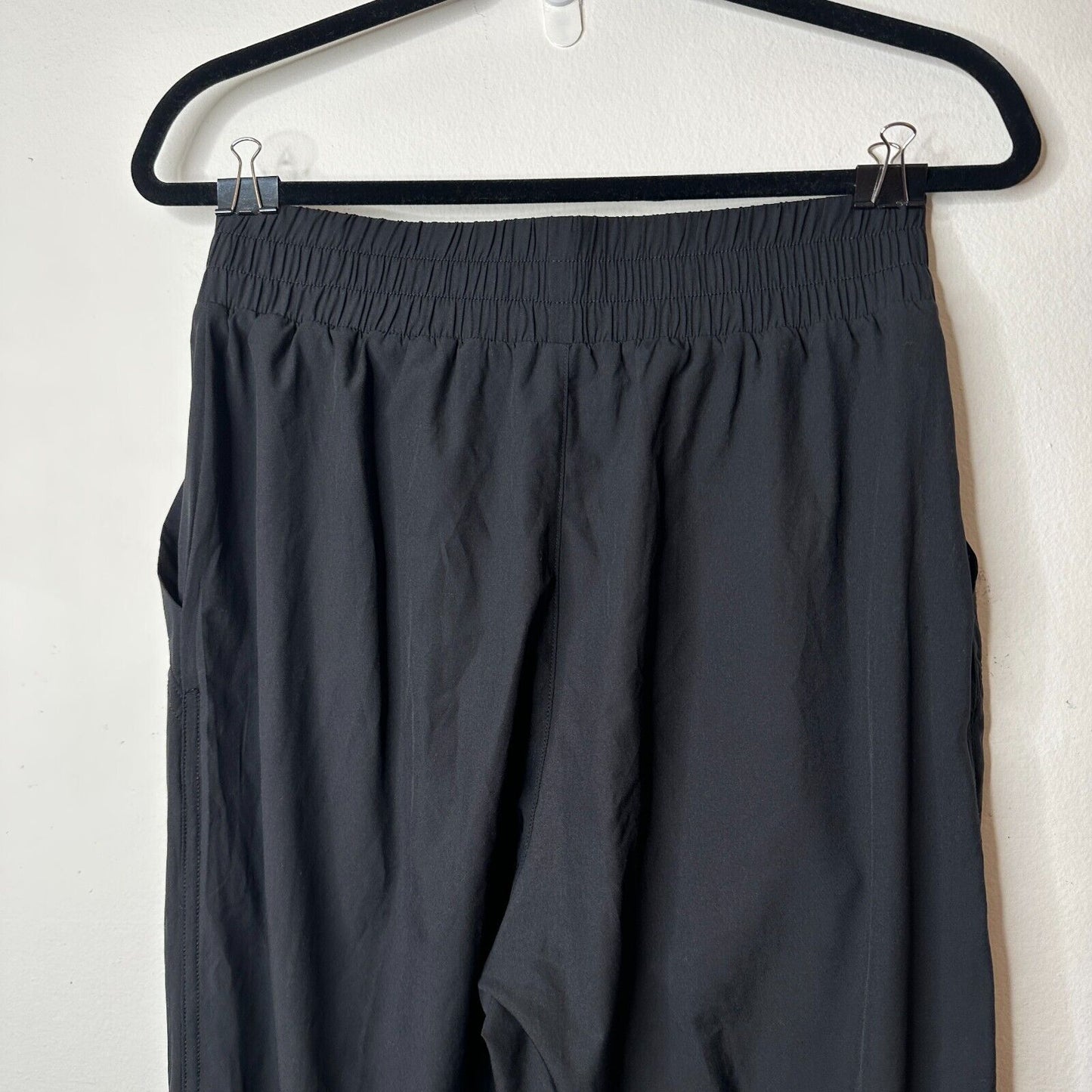 Uniquely Lorna Jane Jet Black Active Club Elastic Jogger Pants Side Pockets S