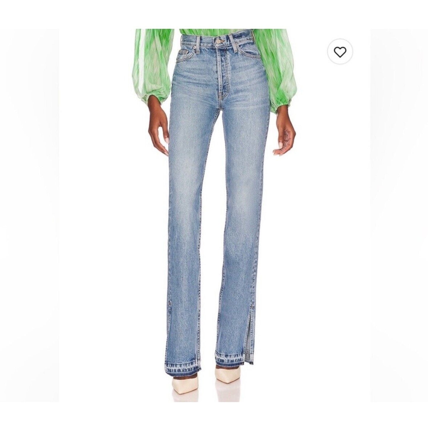 EB Denim Levi's 501 Unraveled Pocket & Hem Highrise Split Hem Button Fly Jean 23