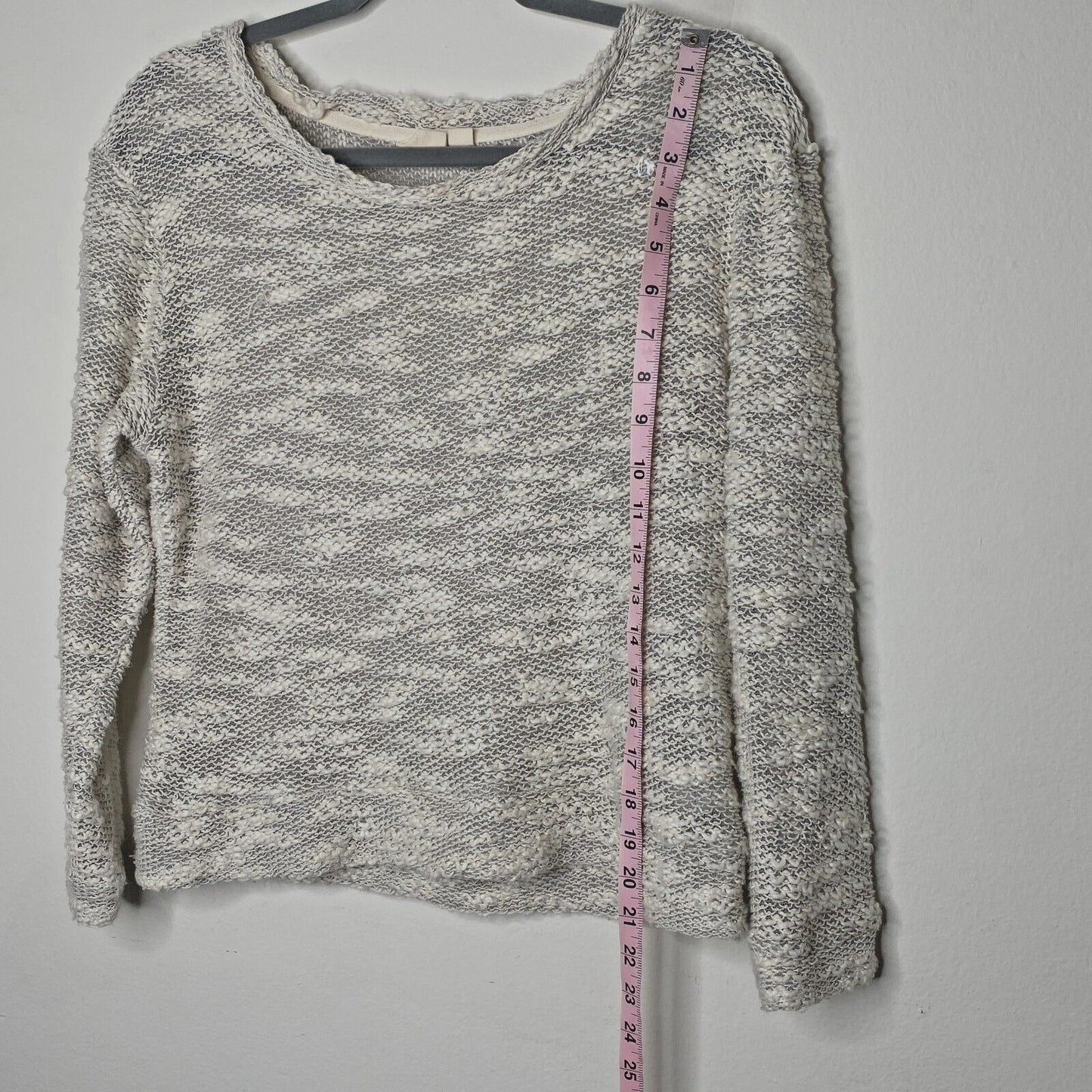 Ace Delivery Off White Cream Gray Marled Light Weight Boucle Sweater Size XS