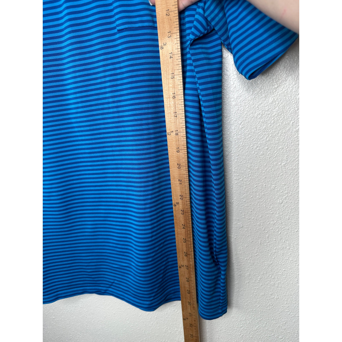 KJUS Polo Golf Shirt Medium Blue Striped Short Sleeve UPF30+ L / 52