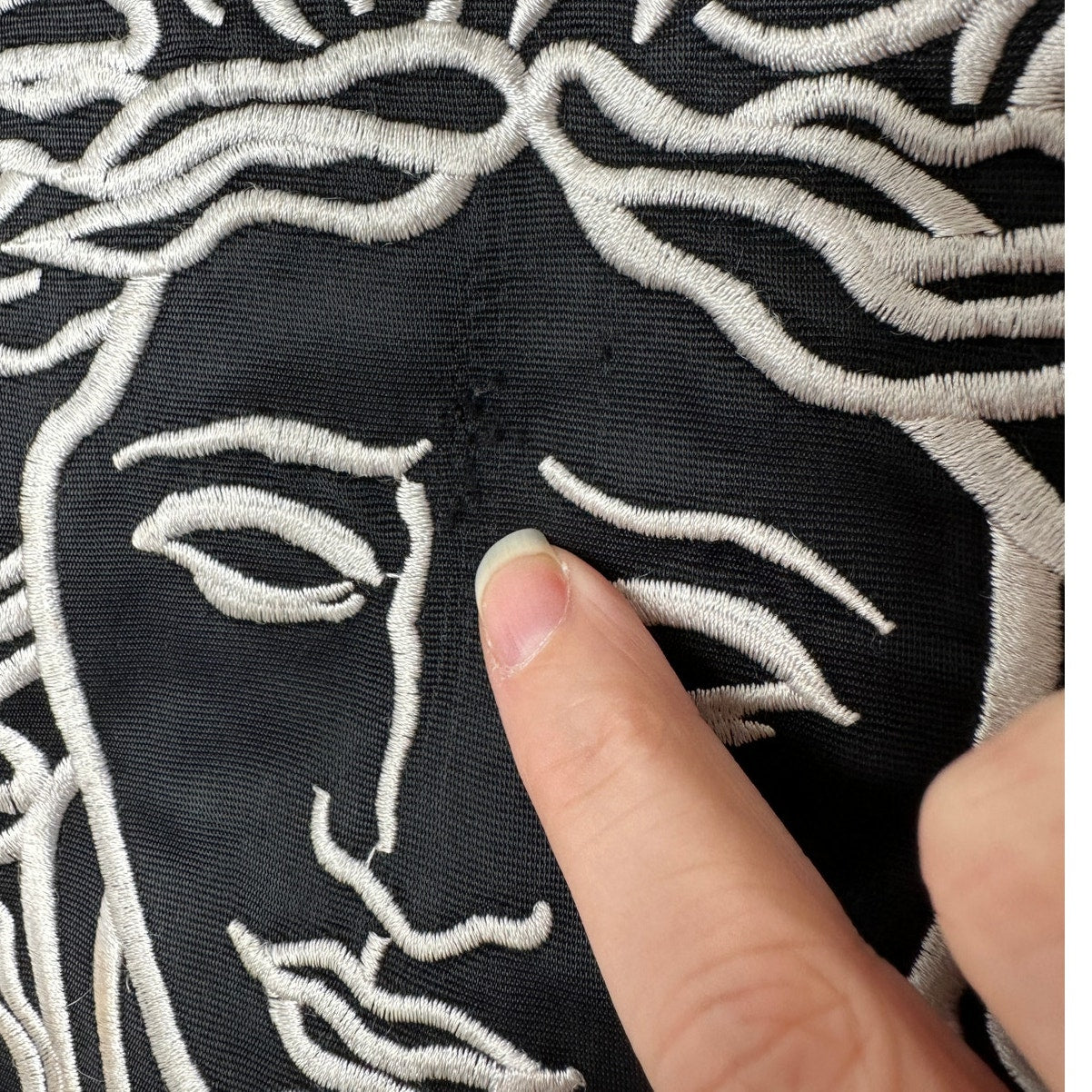 Versace Jeans Medusa Black Silver Embroidered Logo Long Sleeve Zip Bomber Jacket