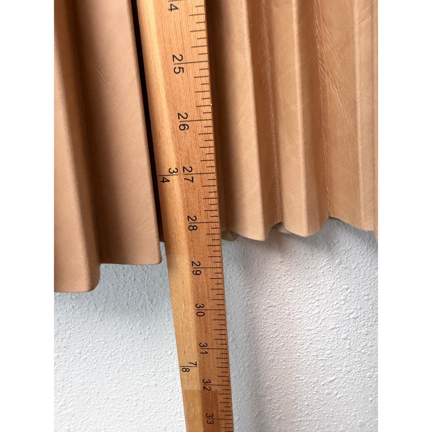 August Getty Atelier Accordion Pleat Leather Maxi Skirt Tan Women's US 2