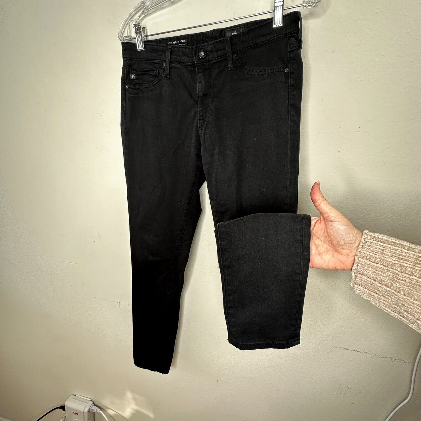 Adriano Goldschmeid Black The Abbey Ankle Mid Rise Super Skinny Ankle Jeans 27
