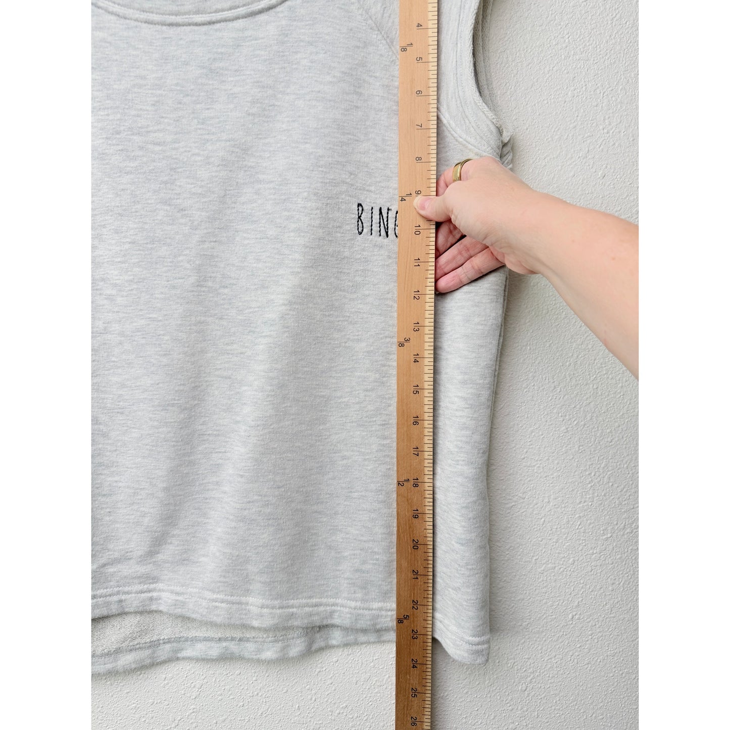Anine Bing Gray Sleeveless Sweater Minimalist Logo Top SM