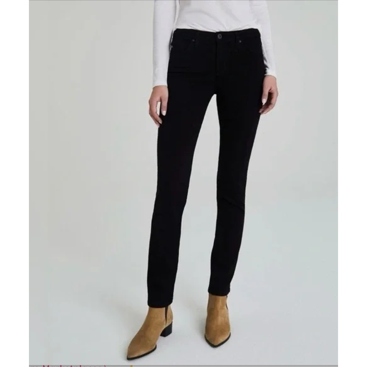 AG The Harper Essential Straight Leg Black Jeans 30R