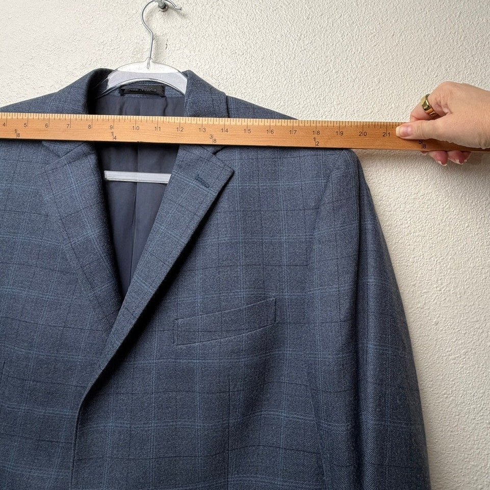 Lauren Ralph Lauren Blue Plaid Wool Silk Blazer Men’s 44R