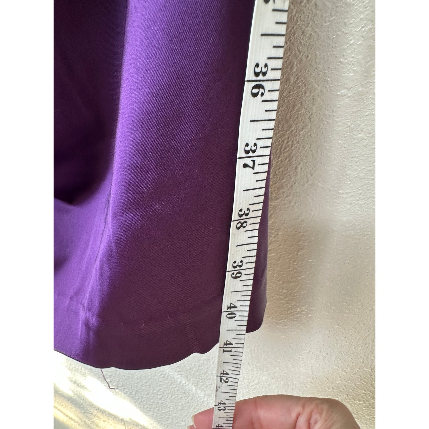 Xscape by Joanna Chen Purple Satin Faux V Neck Cap Sleeve Midi Dress 6