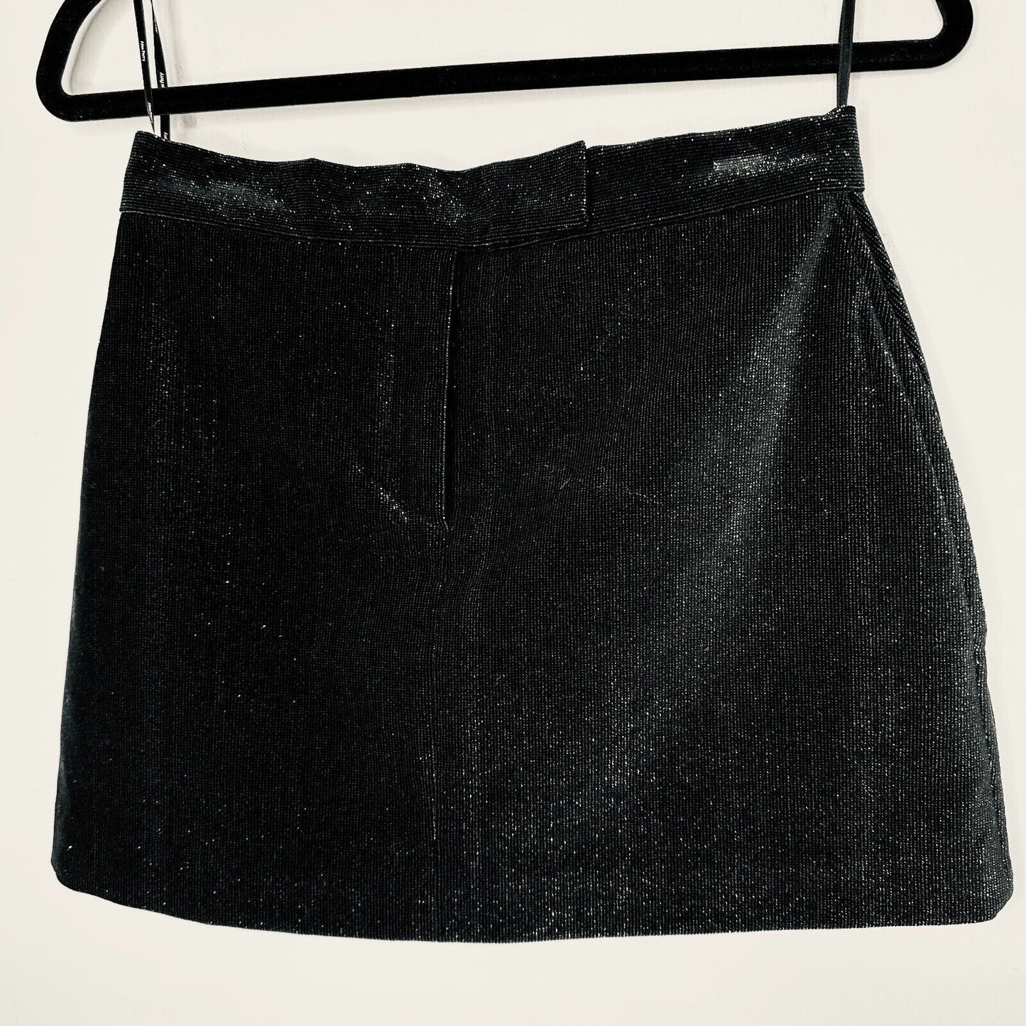 Alex Perry SET Black Silver Shimmer Long Sleeve Shirt & Mini Skirt 6