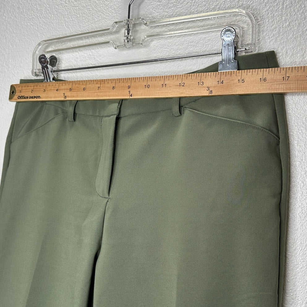 Nanette Lepore Olive Green Dress Pants Slash Pocket Trouser 10