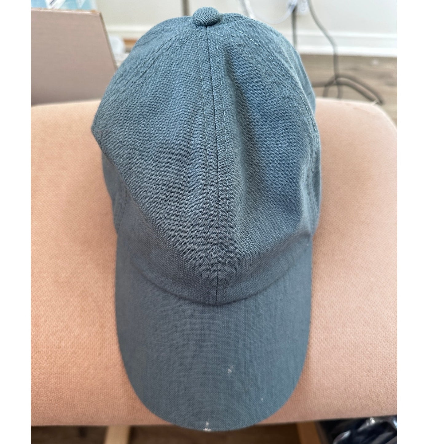 Wyeth Spencer in Muted Blue Green Linen Adjustable Baseball Dad Hat Cap