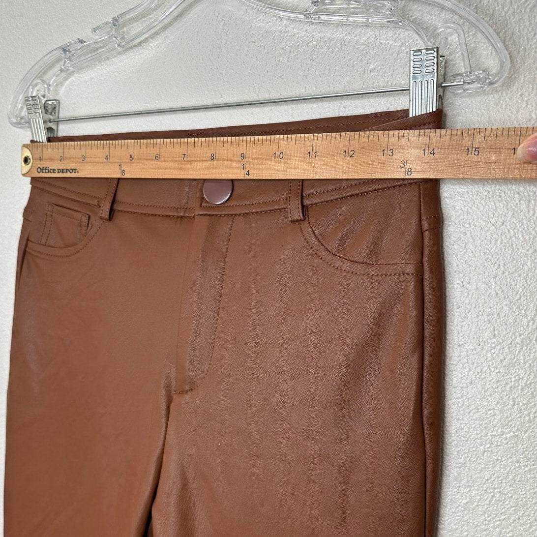 NWT Hunter & Brown Chocolate Faux Leather High Waist Skinny Pant S