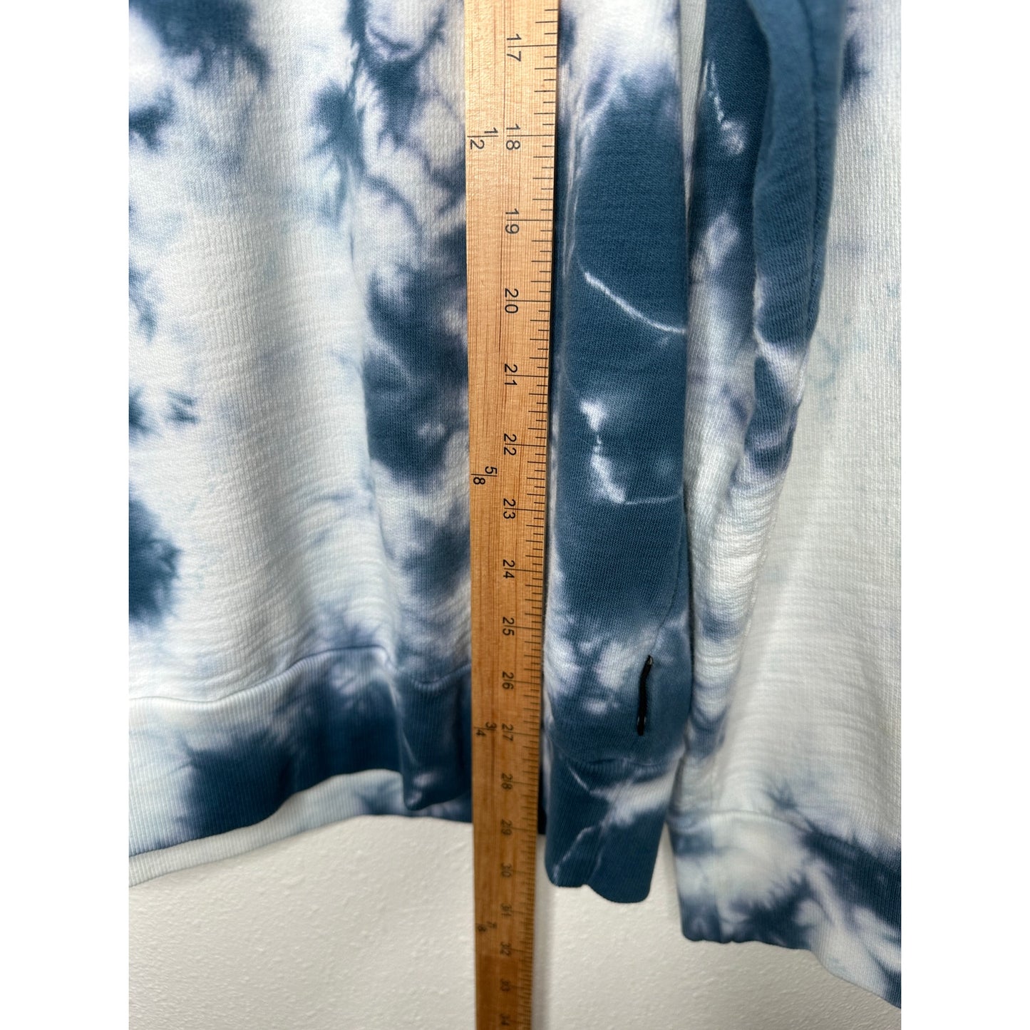 Adriano Goldschmied Dark Teal & Ivory Long Sleeve Tie Dye Sweatshirt XL