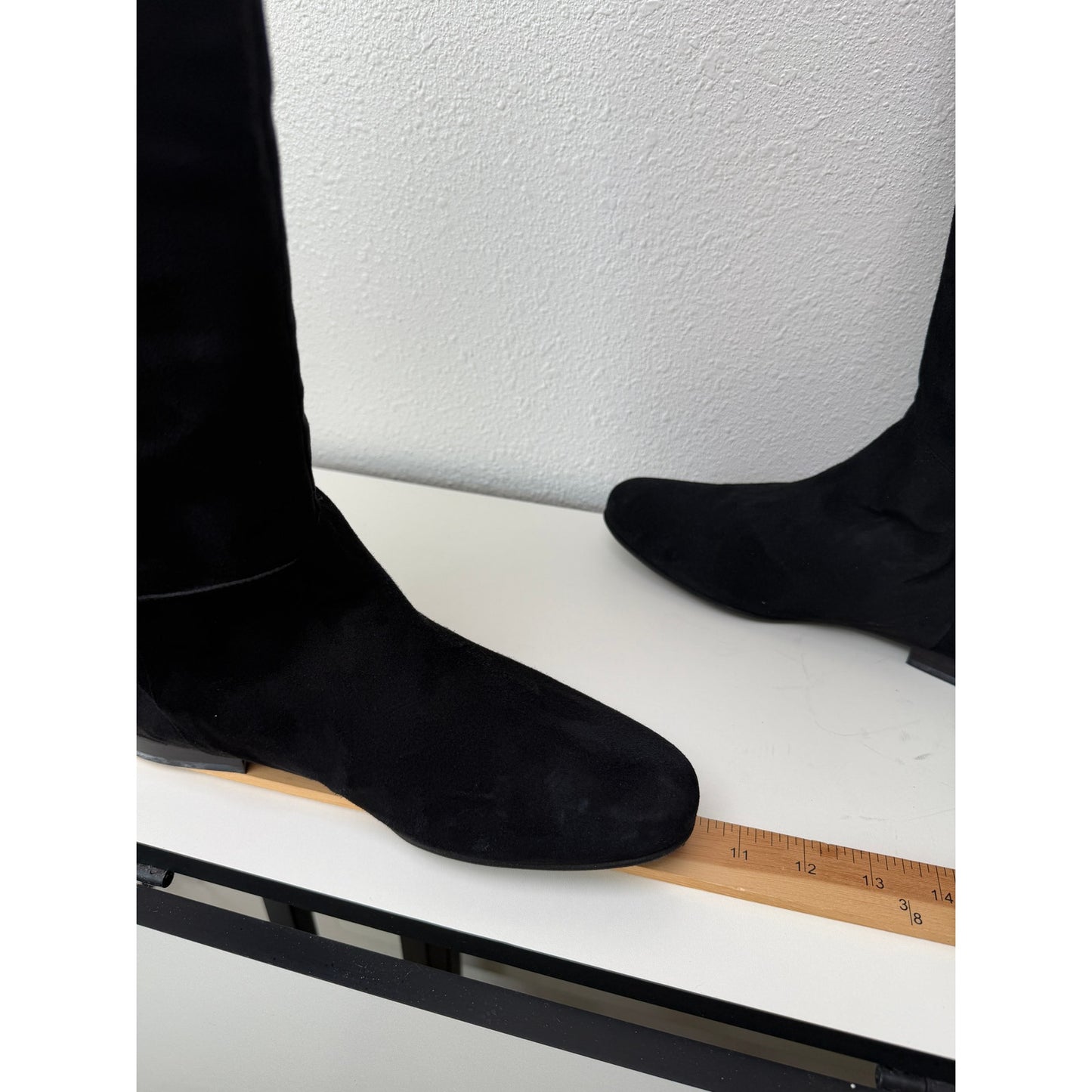 French Sole Pandora Black Suede Knee Boots Womens 8.5