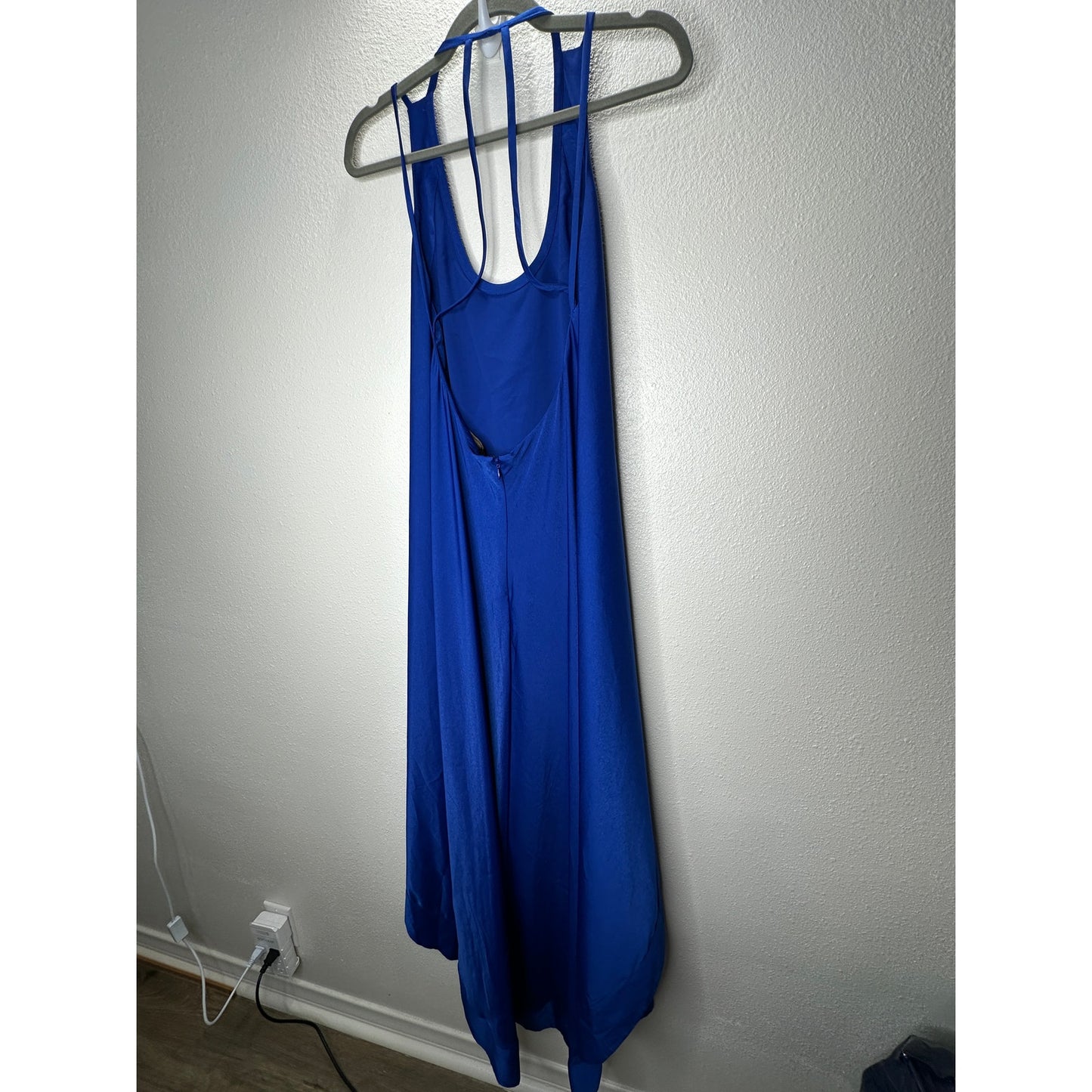 BCBGMAXAZRIA Royal Blue Gia Strappy Sleeveless High Low Midi Dress 4