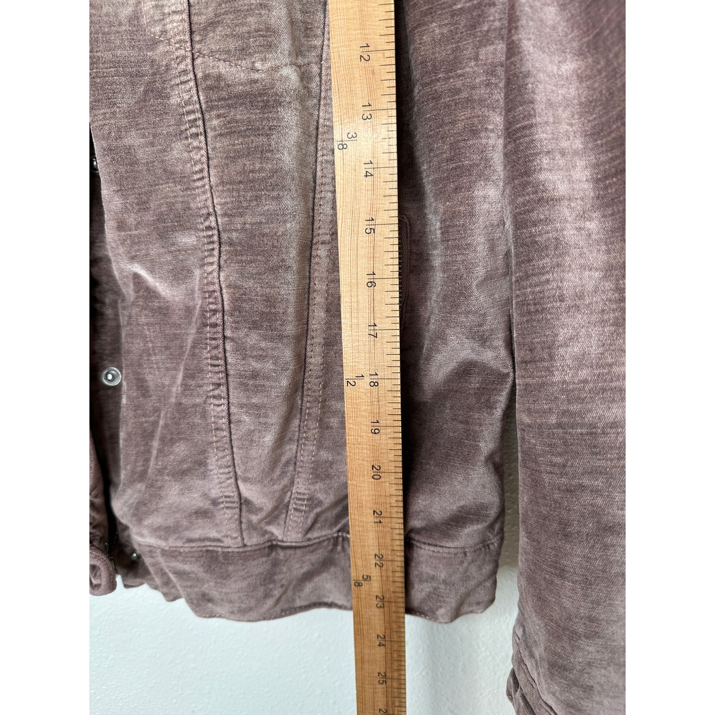 Free People Mauve Velvet Front Zip Trucker Bomber Jacket XS / S