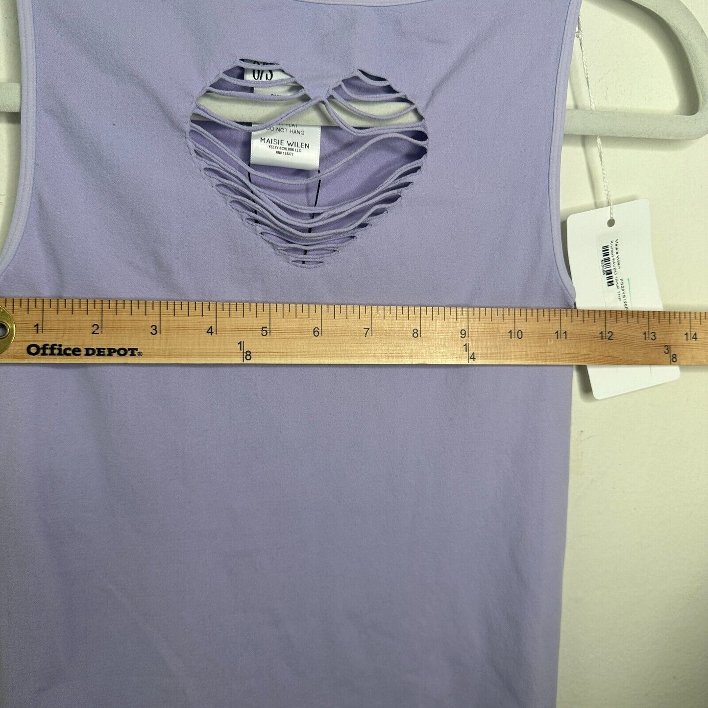 NWT cute Maisie Wilen The Webster Faved Lilac Heart Shape Cutout Boat Neck Top 2