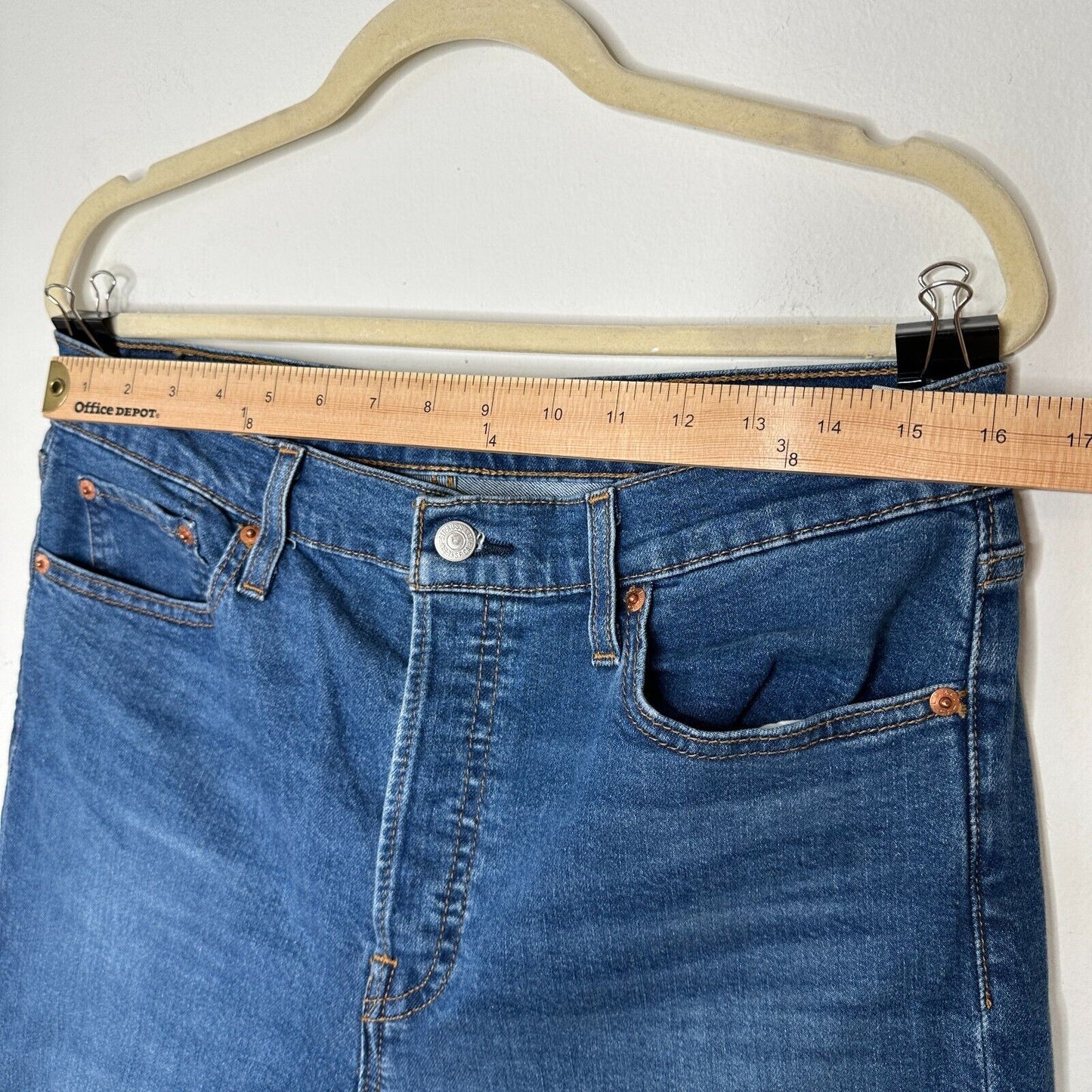 Levi's Medium Blue Wash Wedgie Skinny High Rise Button Fly Jean Size 32