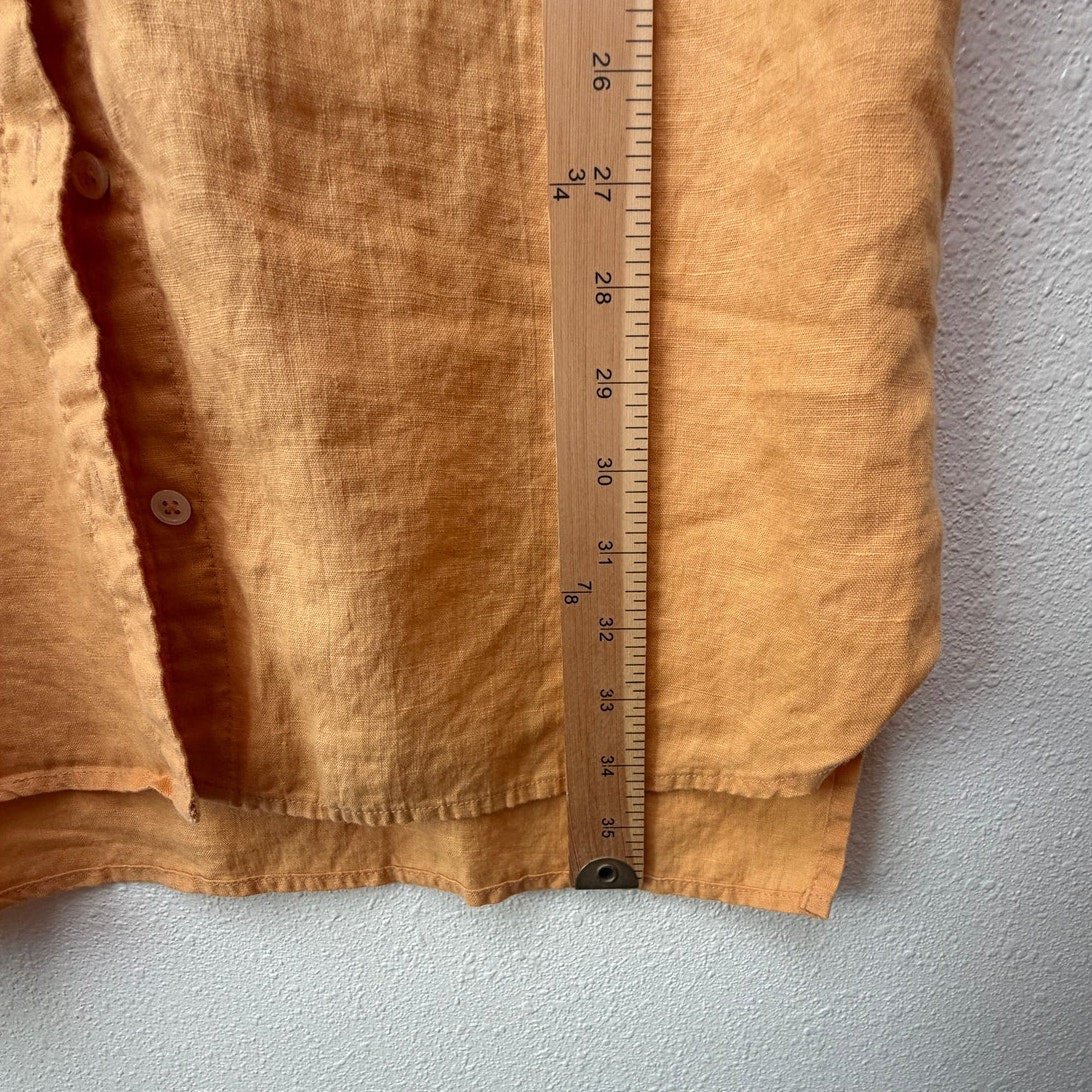 James Perse Mustard Gold Linen Button Front Shirt Dress Women's US M