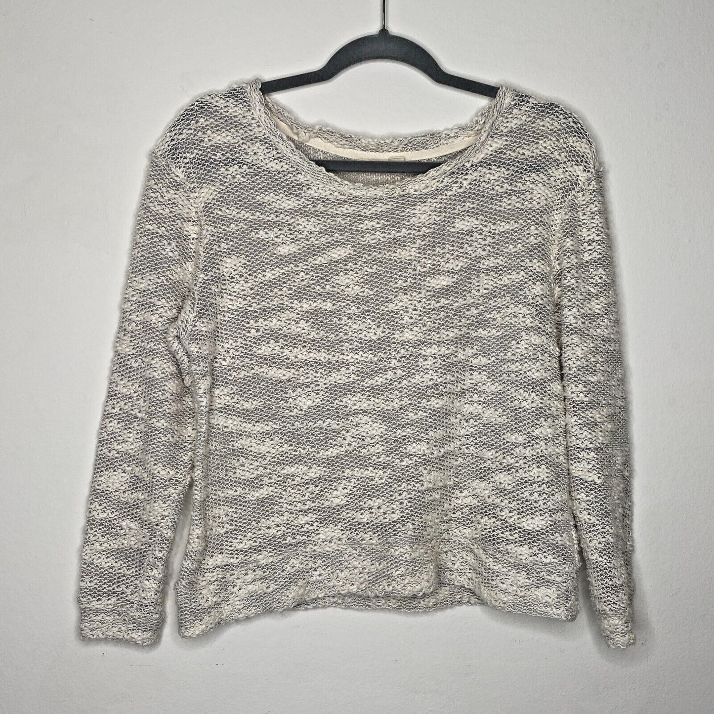 Ace Delivery Off White Cream Gray Marled Light Weight Boucle Sweater Size XS