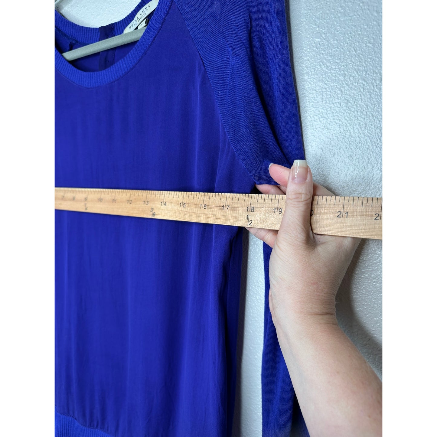 Bella Luxx Purple Mixed Media Raglan Long Sleeve Thin Sweater Top S
