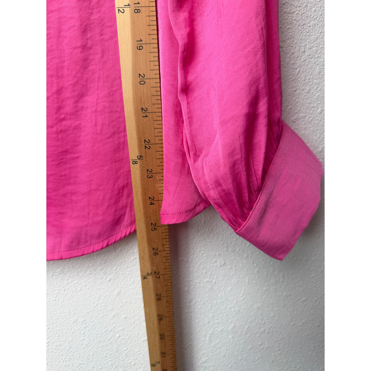 NWT Naked Zebra Fuchsia Satin Blouse Women M