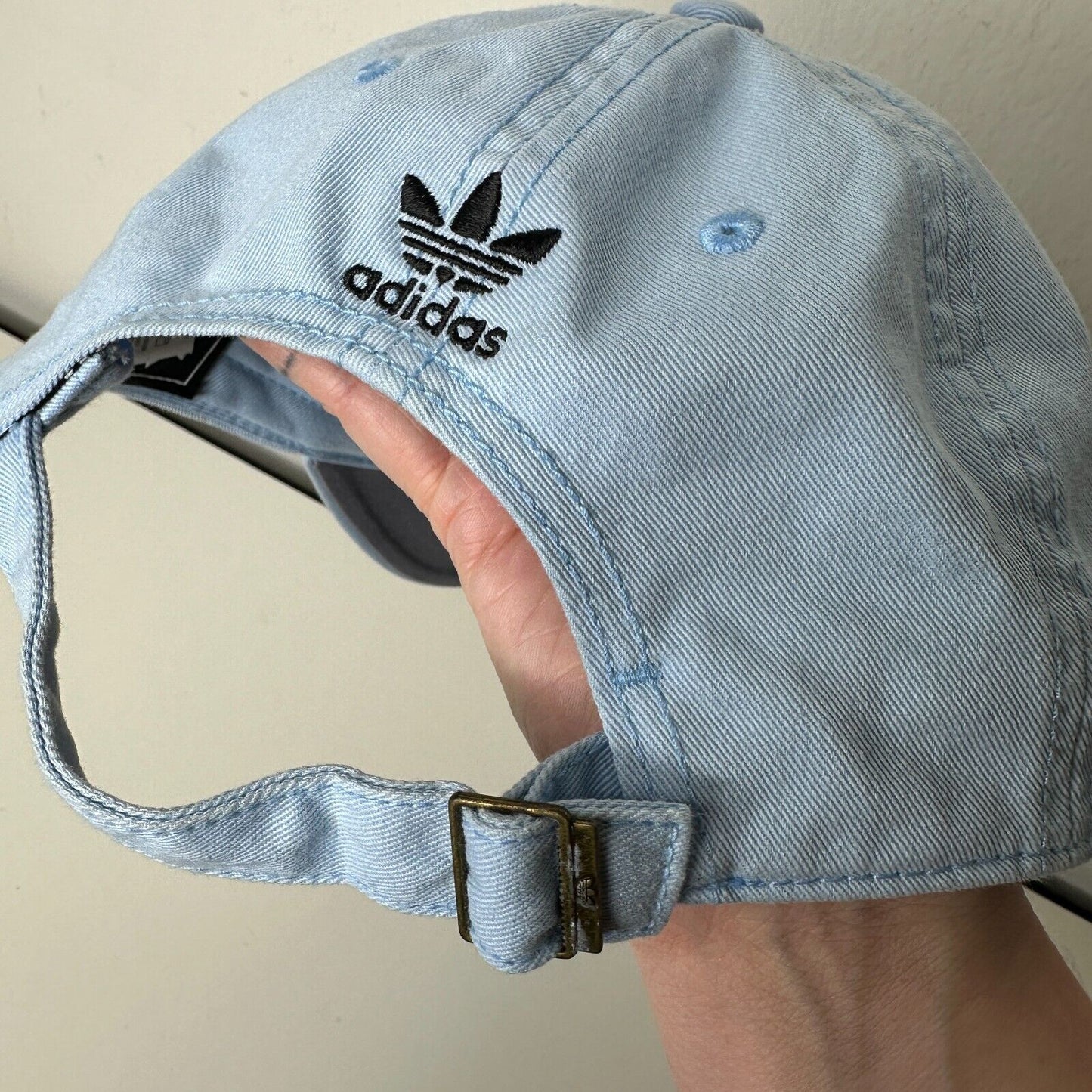 Adidas Pale Baby Blue with Black Adidas Logo Womens Baseball Hat OS