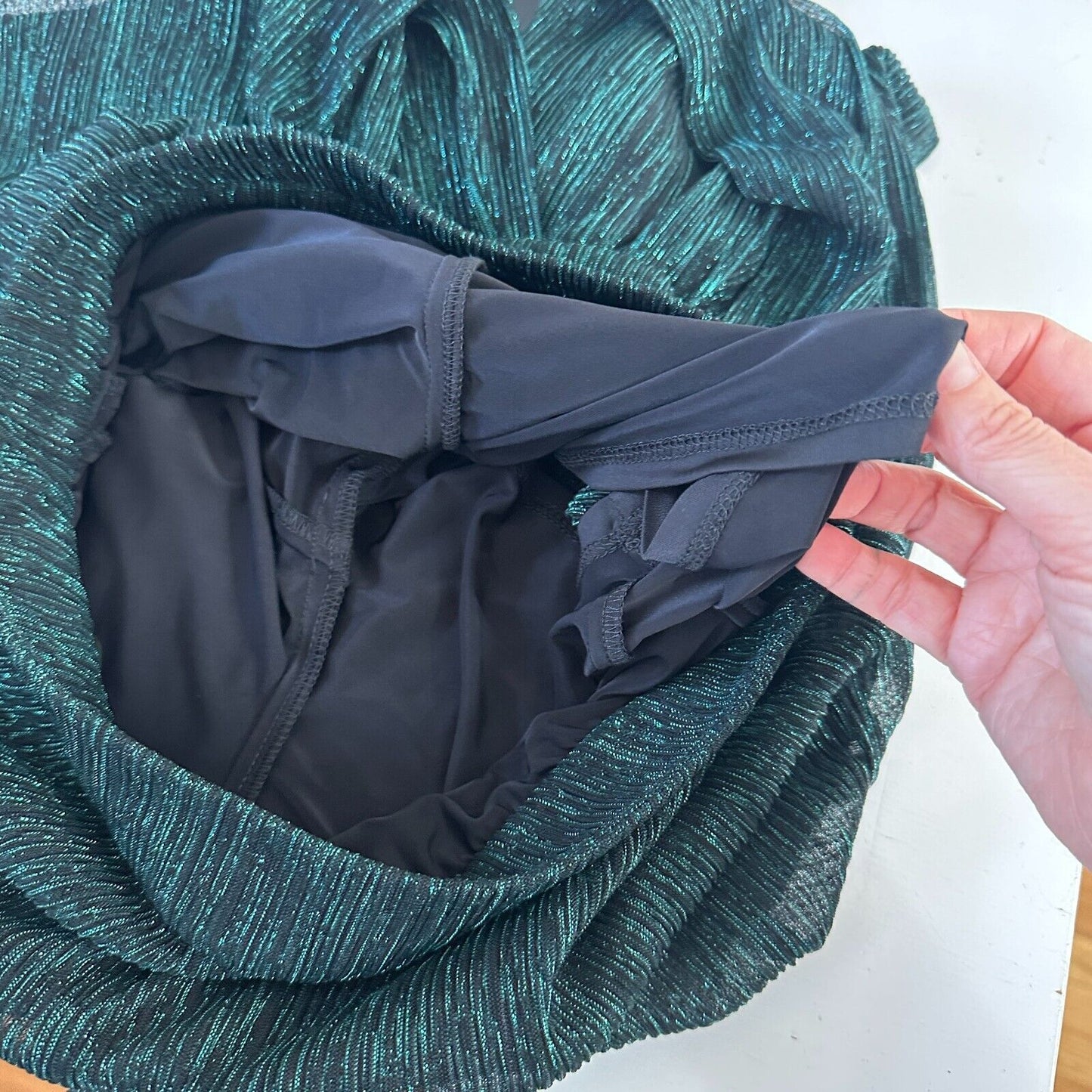 Bailey 44 Emerald Green Metallic Shimmer Pants With Undershorts Harem Legs Small